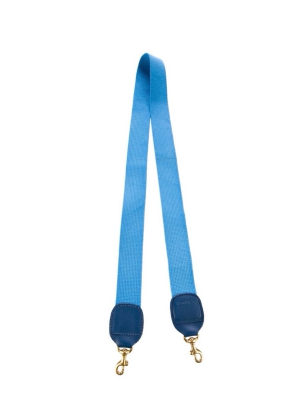 Clare V. Cotton Leather Crossbody Webbing Shoulder Bag Strap in Cerulean Blue